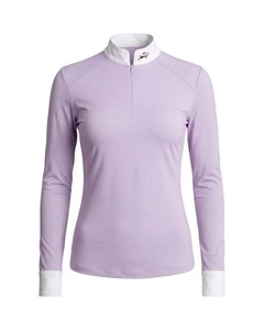 Women's Equestrian Mesh <b>Base</b> <b>Layer</b> Riding Top <b>Long</b> <b>Sleeve</b> Quarter Zip Factory Supplier - Product Image 1