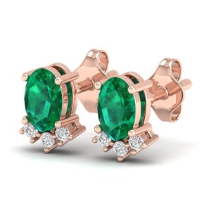 REYES Lujosos Pendientes de Plata de Ley 925 con Corte Ovalado, Esmeralda de 1 Quilate, Cierre de Rosca, Joyería de Moissanita Certificada por GRA - Product Image 5