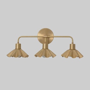 Modern Brass Wall Sconce Triple Vanity Light Fixture Removable Art Deco Design Irregular Shade Indoor Bathroom Diwali Retirement - Product Image 3