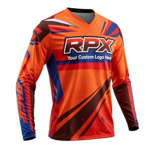 Maillot de motocross respirant imprimé de qualité supérieure, vêtements de course avec impression par sublimation, marques de course, commandes personnalisables, maillot de motocross - Product Image 3