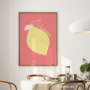 Tableau mural en toile pour cuisine, affiche illustrative graphique de citron, impression décorative moderne pour mur de cuisine - Product Image 2