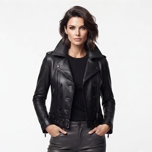 Professional Manufacture Leather <b>Biker</b> <b>Jacket</b> Ladies Vintage Leather Zipper <b>Jackets</b> Women Winter Outerwear Leather <b>Biker</b> <b>Jacket</b> - Product Image 3