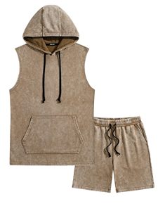 Conjunto de Camiseta sin Mangas y Pantalones Cortos para Hombre, Estilo Acid Wash, Traje Deportivo de 2 Piezas, Informal, Verano, Personalizado, Sudadera sin Mangas, Productos de Moda - Product Image 1