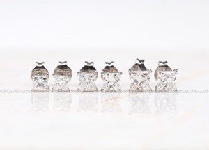 Ready To Ship 3.5 MM - 4.5 MM Princess Lab Grown Diamond Earring Pair, Earring <b>Stud</b> Pair, Dainty Earrings, Minimalist Earring - Product Image 6