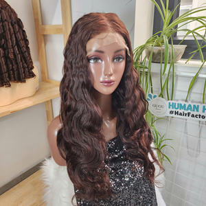 Peluca frontal de encaje HD 100% cabello humano vietnamita, onda corporal, onda profunda, súper doble densidad, 5x5, de un solo donante, con gorra, para mujeres negras, lisa - Product Image 2