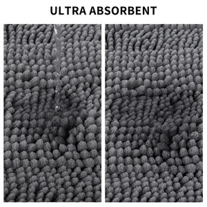 Tapis de bain en chenille extra doux 40'' x 60'', antidérapant, en microfibre, à poils longs, pour salle de bain, lavable en machine et séchable, accessoire de douche absorbant - Product Image 4