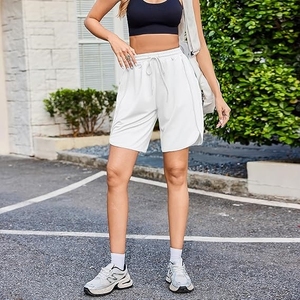 Shorts Deportivos de Verano para Mujer, Talla Grande, 100% Algodón, Felpa Francesa, Transpirables, con Cordón en la Cintura, Bolsillos y Estilo Urbano - Product Image 4