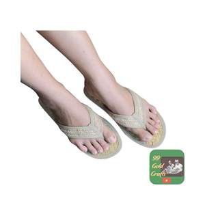 Pantuflas de Seagrass Hechas a Mano Directo de Fábrica, Color Crema, con Plantilla Acolchada de Algodón, para el Mercado Australiano de Spa, Precio de Mayoreo Económico para Exportación - Product Image 5