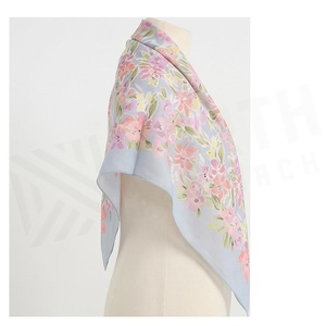 Women's <b>Square</b> <b>Silk</b> <b>Scarf</b> Floral Print Elegant Multi-Functional Fashion Accessory Spring Daily Wear - Product Image 3