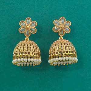 Exportateur de bijoux faits à la main en Inde, Jhumki antique avec placage or 233087 - Product Image 3