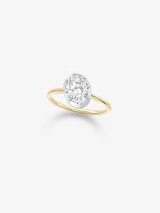 Oval Lab Grown Diamond <b>Engagement</b> <b>Rings</b> 1.51ct VS+ Clarity Georgian Prong Set <b>Unique</b> Modern Solitaire IGI Certified 10K Solid - Product Image 3