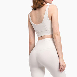 Conjunto de Yoga para Mujer, Leggings de Cintura Media, Ropa Deportiva, Diseño Sólido, Transpirable, 2 Piezas, Personalizado - Product Image 2
