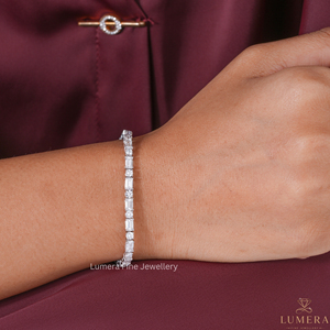 Bracelet tennis de luxe plaqué or blanc de haute qualité, certifié IGI, avec diamants ronds brillants cultivés en laboratoire pour femmes - Product Image 1
