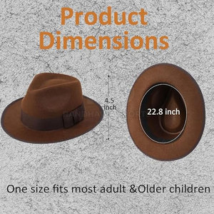 Chapeaux Fedora vintage élégants pour hommes et femmes, chapeau à large bord confortable, idéal pour les fêtes et le style décontracté de rue - Product Image 6