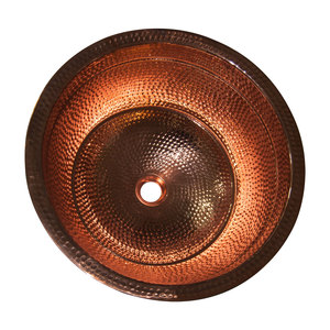 Évier en cuivre artisanal avec extérieur en mosaïque de verre, élégant lavabo pour salle de bain - Product Image 4