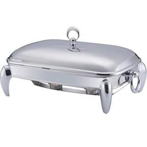 Recipiente rectangular de metal color plata para calentar alimentos, mantiene calientes sopas, arroz, pasta y currys durante horas. - Product Image 1