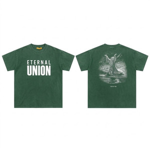 T-shirt graphique surdimensionné pour homme, streetwear personnalisé, manches courtes, col rond, impression avant et arrière, coton premium, mode urbaine décontractée - Product Image 3