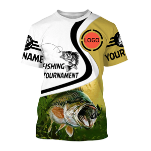 T-shirt de pêche personnalisé respirant anti-UV à manches courtes pour l'été, motif camouflage cerf, en laine, coupe ajustée - Product Image 4