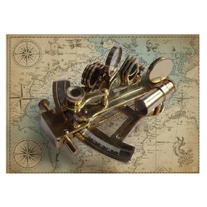 Sextante Náutico de Latón Chapado en Oro de 15 cm, Réplica Vintage, Instrumento Decorativo de Regalo Náutico para Coleccionistas, Pulido Moderno - Product Image 3