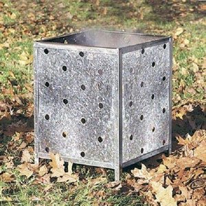 Outdoor leaf burner <b>bin</b> Galvanized steel incinerator Garden debris trash can Round <b>burn</b> barrel with lid Debris Trash Can - Product Image 1