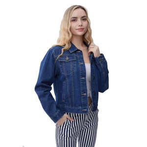 Chaqueta Vaquera para Mujer, Estilo Vintage, Chaqueta de Mezclilla Informal, Abrigo de Mezclilla Sólido, Ropa de Moda para Mujer para Otoño - Product Image 5