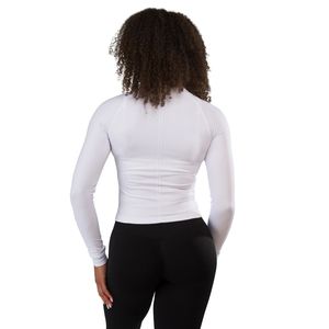 Shaped <b>Jackets</b> Women's White Full Zip Performance <b>Jacket</b> Long Sleeve Breathable Stretch Gym <b>Workout</b> Running Fitness <b>Jacket</b> - Product Image 6