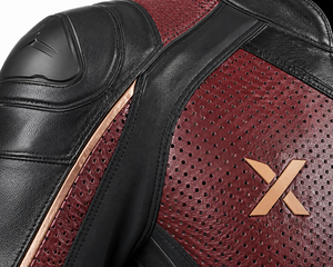 Climate Chest Perforated One-Piece Leather Motorcycle <b>Suit</b> | <b>Red</b> Black Brown| OEM ODM Manufacturer | Premium Design Quality | - Product Image 4