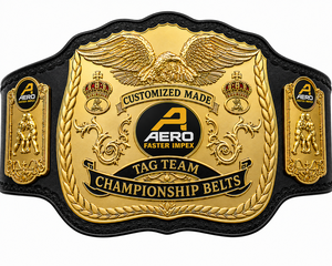 Cinturón de Campeonato de Lucha Libre Personalizado AERO, Hebilla de Aleación de Zinc Chapada en Oro, Diseño Casual Resistente, Longitud Personalizable - Product Image 1
