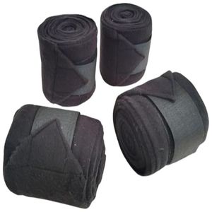 Juego de 4 vendajes y envolturas para patas de caballo en rojo, azul, marino, negro, rosa y blanco, de forro polar, 300x10cm, en caja - Product Image 1