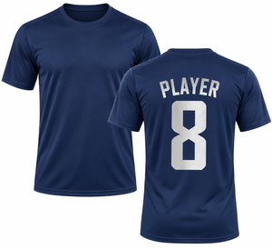 Camiseta Deportiva Personalizada de Fútbol Azul Marino con Nombre y Número del Jugador - Product Image 1