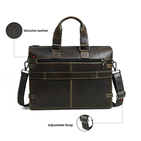 Sac pour ordinateur portable en cuir vieilli pour homme, mallette d'affaires |   Sac à bandoulière vintage pour ordinateur portable, idéal pour le travail et les voyages