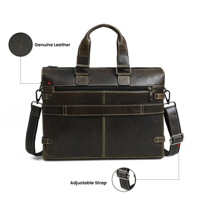 Distressed Leather Laptop <b>Bag</b> for <b>Men</b> Business Briefcase | Vintage Office Shoulder <b>Messenger</b> Computer Carry Case for Work Travel - Product Image 4