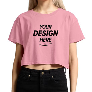 Camiseta Corta Negra para Mujer, Cuello Redondo, Manga Corta, Color Sólido, Informal, Transpirable, de Algodón Jersey, Estampada - Product Image 4