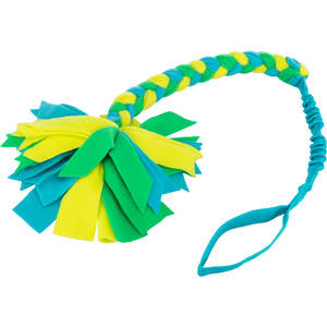 Jouet à mâcher pour animaux de compagnie, corde tressée avec pompon en feutre pour chiens, 85 cm - Product Image 1