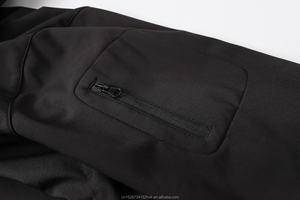 Veste en polaire à capuche noire pour homme, pull décontracté, couleur unie, vêtement d'automne, coupe classique, matière polyester - Product Image 6