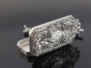 Colgante de Medallón Abrible Antiguo, Estilo Art Déco y Edwardiano, Años 1910, para Mujer, con Diamante de Corte Marquesa, Ideal para Fiestas - Product Image 3