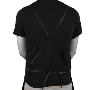 Delantal de Barbero de Mezclilla, Delantales Largos de Peluquería con Correas de Cuero, Delantal Unisex para Salón de Belleza, Peluquero - Product Image 2