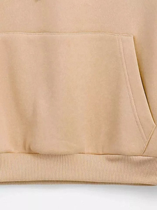 Vente en gros de sweats à capuche surdimensionnés pour hommes 100% coton, logo personnalisé, orange, streetwear, tissu français de haute qualité, broderie - Product Image 5