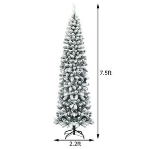 Albero di Natale a forma di matita innevato da 2,3 m con 641 punte a ramo e 350 luci LED calde (PVC+Metallo) - Product Image 3