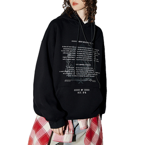 Hoodie unisexe d'hiver brodé, coupe ample et décontractée, en tissu éponge épais en coton brossé, faible MOQ, respectueux de l'environnement - Product Image 2