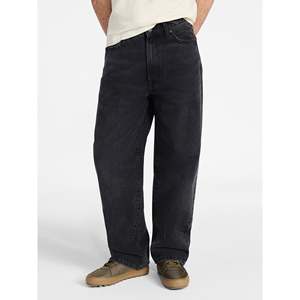 Jeans en denim 14 oz avec logo personnalisé OEM, nouveau design, tissu 100% coton, coupe ample, jeans baggy, coupe oversize, streetwear, mode hip-hop - Product Image 5