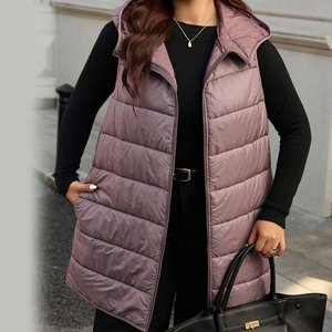 Chaleco Acolchado Ligero y Ecológico para Mujer, Chaqueta de Invierno sin Mangas, Acolchado de Poliéster, Transpirable, Resistente al Viento, con Cierre Casual - Product Image 6