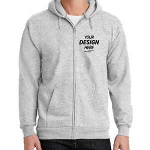 Sweat à capuche zippé streetwear surdimensionné pour homme, impression et broderie de logo personnalisés, 100% coton, service OEM ODM disponible - Product Image 2