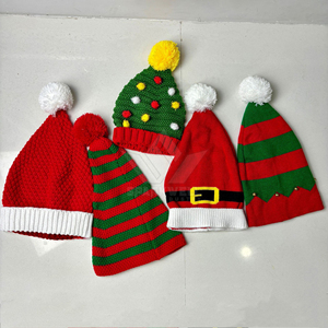 SPARKWELL INDUSTRY Bonnet en tricot Père Noël Rouge et Blanc Unisexe Adulte Hiver Fête 54-56CM Acrylique - Product Image 6