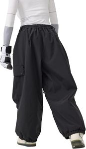 Pantalon de ski unisexe pour adultes, imperméable, chauffant, coupe-vent, en tissu -Tex 10000 mm, polyester, fermeture à cordon, style cargo, doublure polaire - Product Image 2