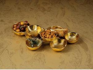 Timeless Form Handmade High Quality Aluminum Tabletop Vase Gold Finish Modern Design Decorative <b>Bowl</b> for Housewarming Wedding - Product Image 2