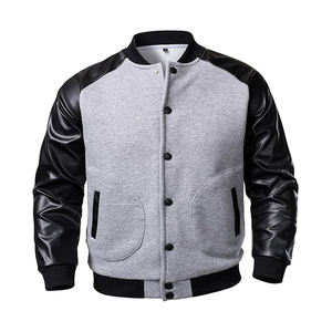 Veste universitaire écologique, corps en polyester recyclé, bordures en coton biologique, matériaux durables, personnalisable. - Product Image 1