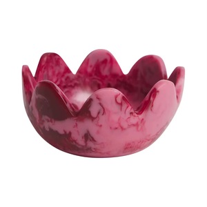 Handmade Carved Flower Petal <b>Serving</b> <b>Bowl</b> Cream Scalloped Edge Wabi Sabi <b>Ceramic</b> <b>Bowl</b> - Product Image 3