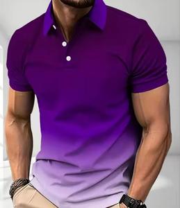 La nouvelle chemise pour homme pour l'été 2026 présente un imprimé dégradé coloré, décontracté et tendance, confortable et doux. - Product Image 2