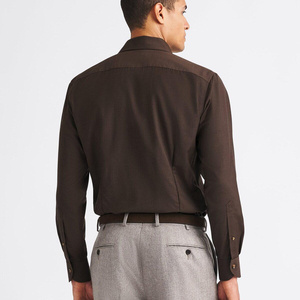 Camisa de Vestir Premium para Hombre, Verano, Franela, Tejido de Punto, Sólida, Ligera, Mezcla de Poliéster/Algodón, OEM, Moderna, Casual, Elegante, ZABEX - Product Image 4